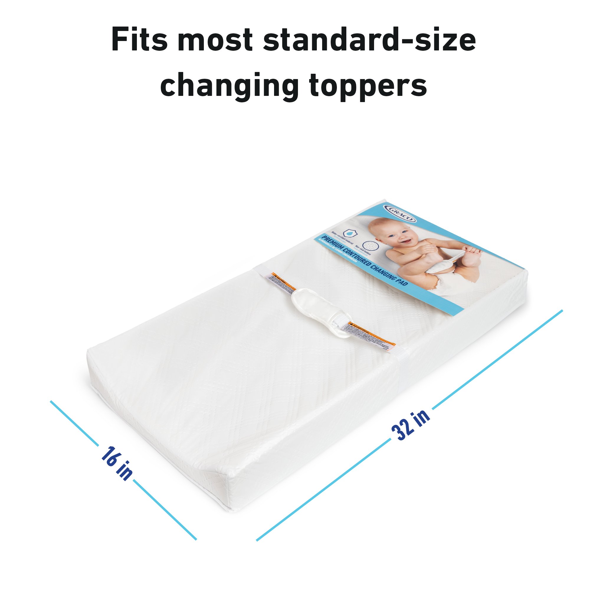 Standard baby discount changing pad size