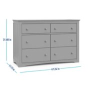 hadley 6 drawer dresser 31.88 inches tall 17.72 inches deep 47.24 inches wide image number 1
