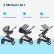 3 strollers in 1, infant car seat carrier, infant stroller, toddler stroller image number 3