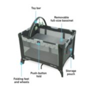 pack and play on the go playard with folding bassinet image number 6