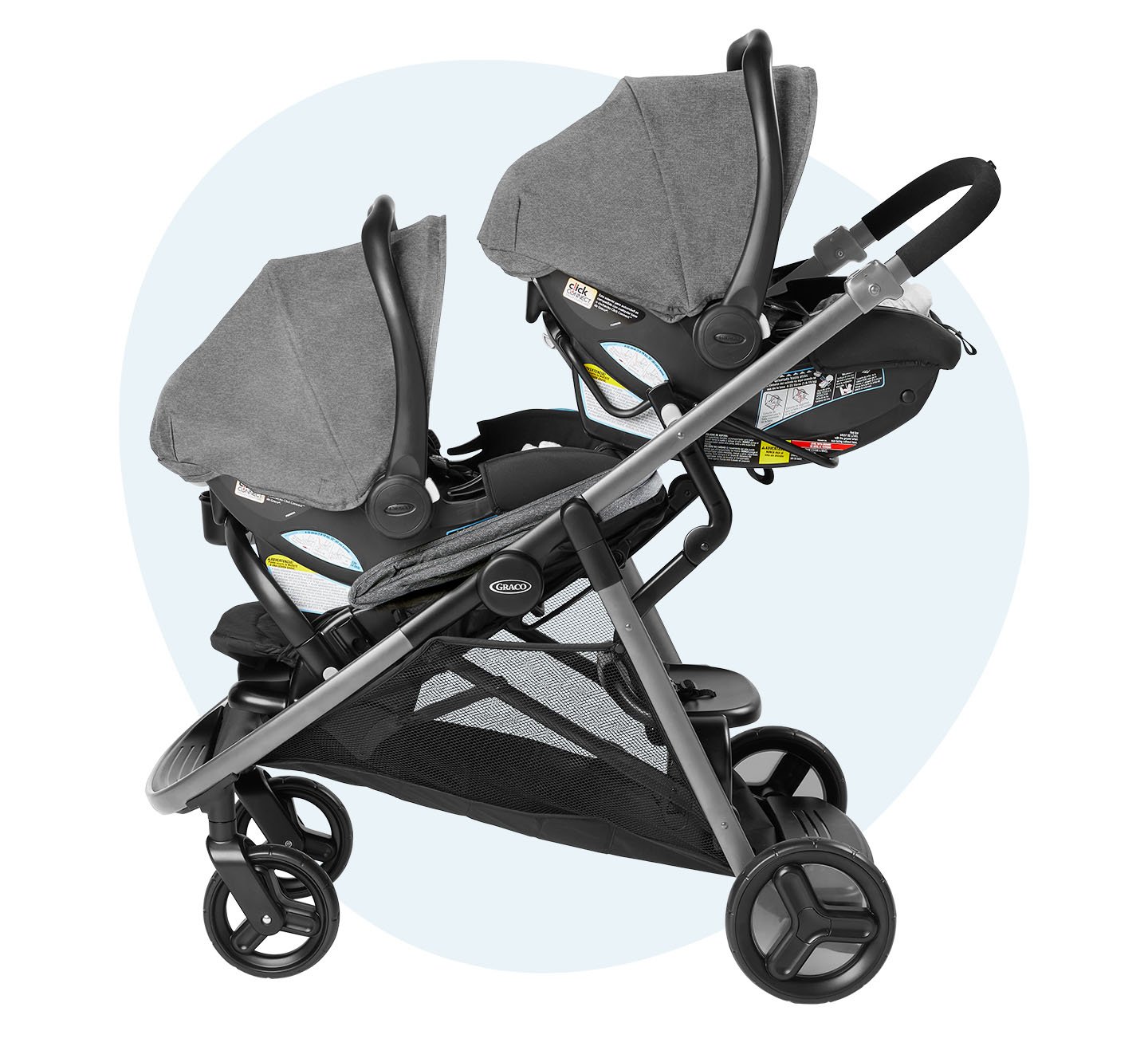 Double stroller and cheap infant car seat combo