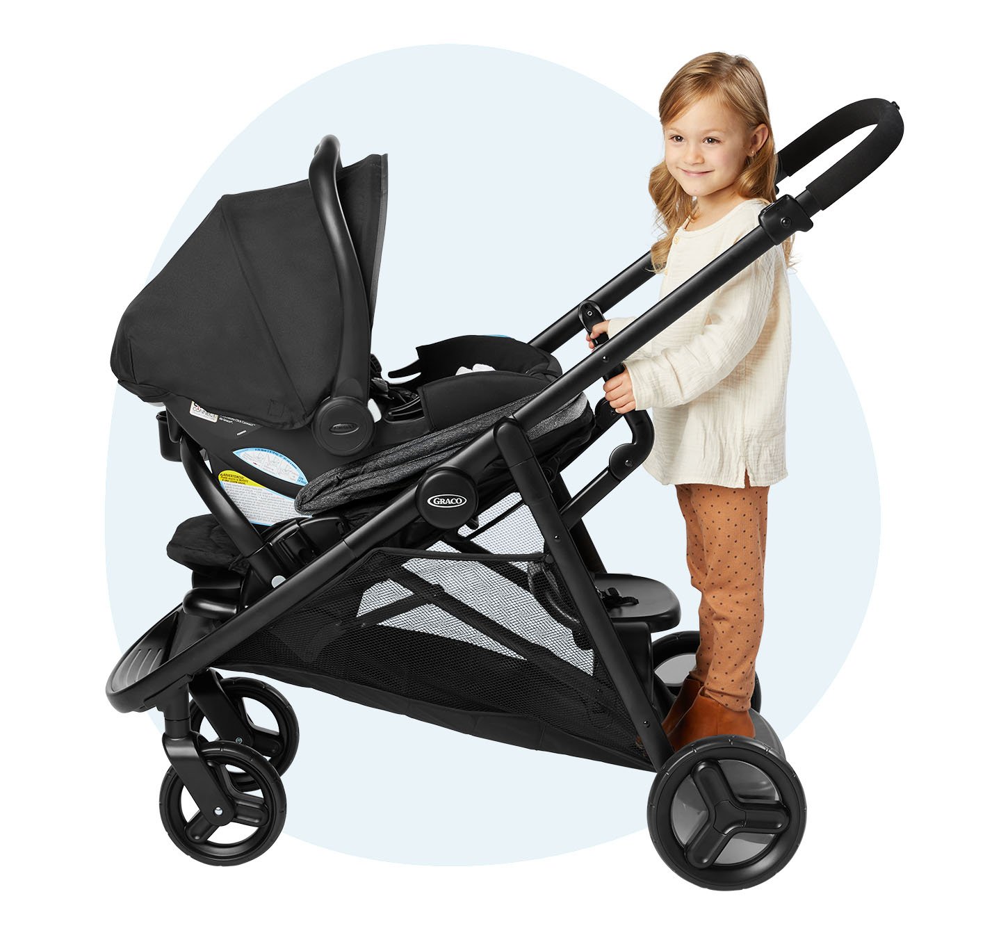 Double stroller for clearance big kid and baby