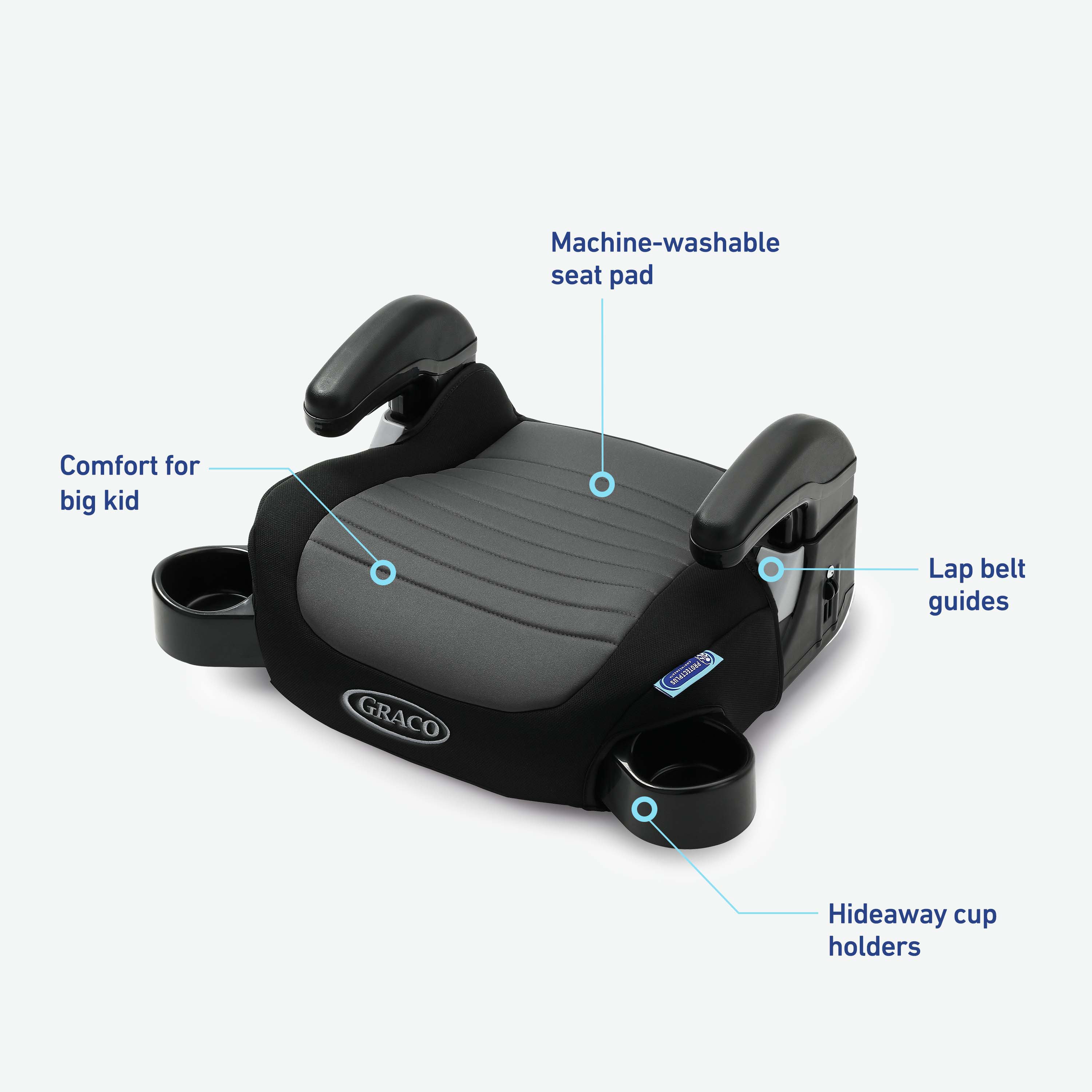 Booster car seat with cup outlet holder