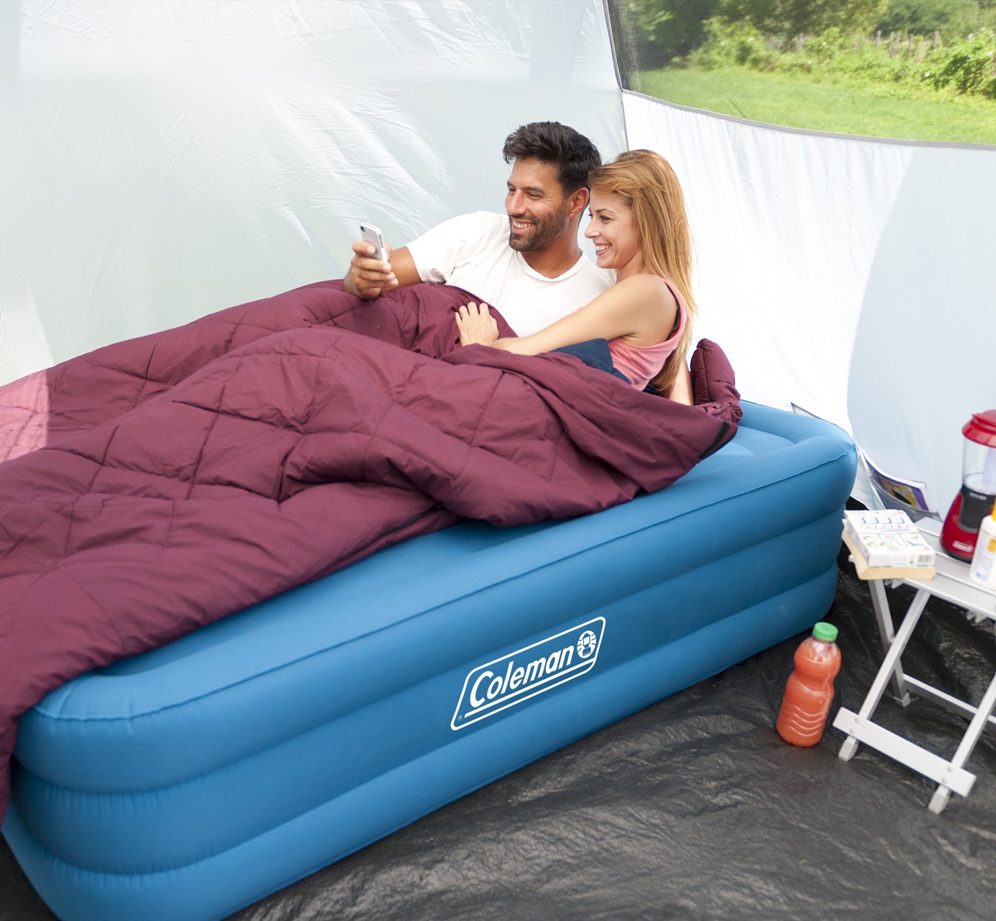 Coleman Colchón Hinchable Extra Durable Double Azul