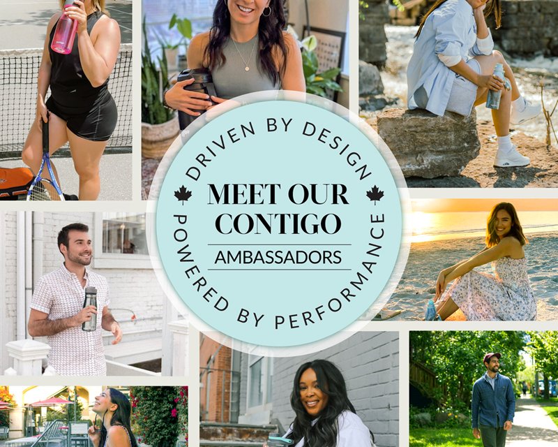 photo collage with meet our contigo ambassadors driven by design powered by performance